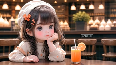 可爱果汁女孩