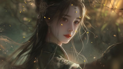 4K 古风美女 回眸一望