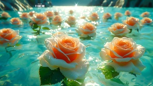 水中的玫瑰