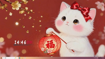 可爱猫咪手拿灯笼主题