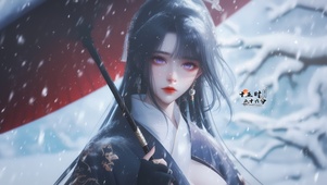 古风雪景女孩