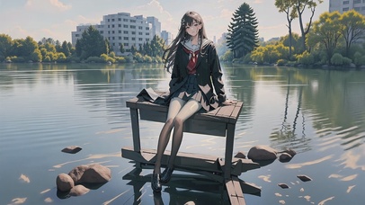 JK性感黑丝美女