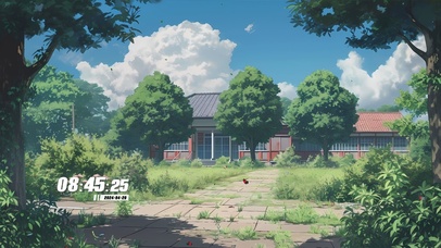 护眼蓝天白云花草树木景色