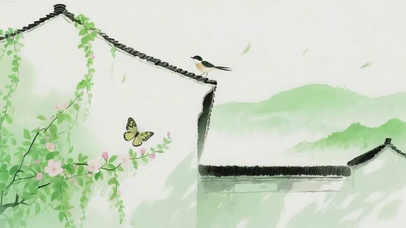 绿色系山水江南