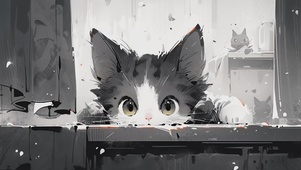 黑白小猫