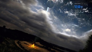 荒野星空流星