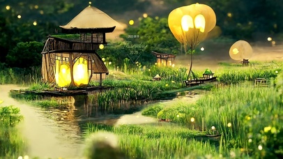 4K 唯美护眼绿林小溪