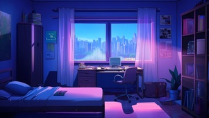 雨夜卧室