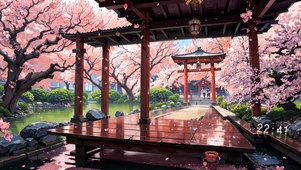 4K唯美樱花神社