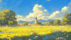 阳光乡村花海