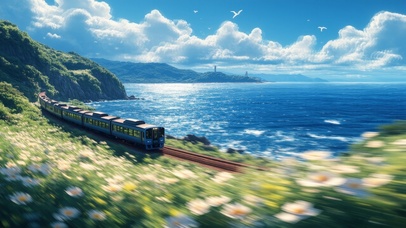 海边飞驰列车