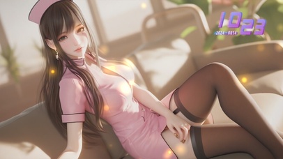 优雅气质瓜子脸粉衣护士