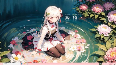 4k湖中跪坐银发黑丝清纯美少女