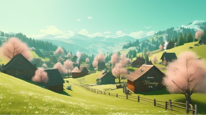 治愈唯美春天风景