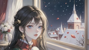 4k 圣诞夜绝美少女
