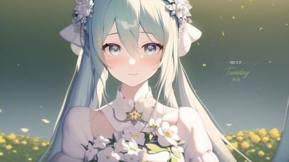 捧花可爱美少女