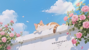 墙上的猫
