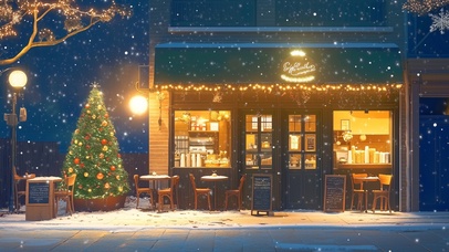 圣诞夜咖啡店