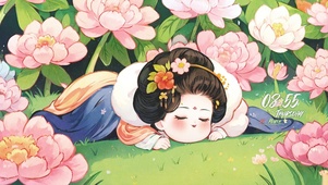 花香春眠仕女
