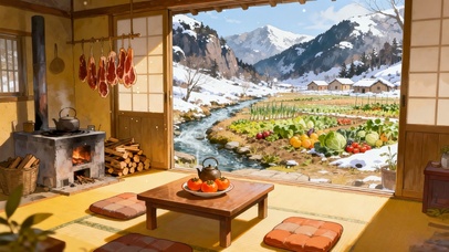 冬日温馨乡下小屋