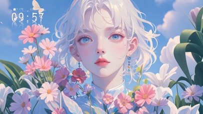 4K 银发清丽女生