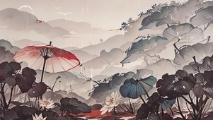 水墨荷塘