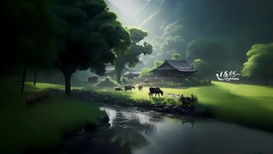 山脚下的村庄