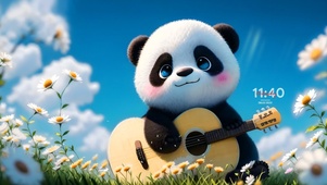 蓝天吉他熊猫