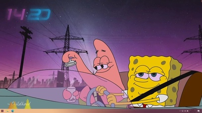 海绵宝宝派大星开车兜风