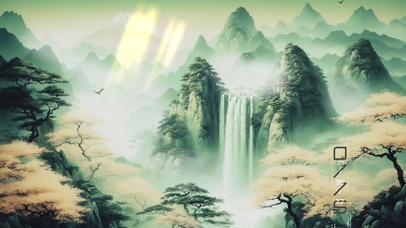 绿色护眼山水壁纸