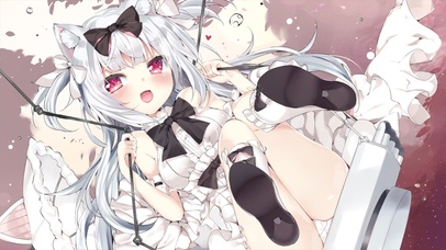 银发兽耳猫娘 荡秋千 鼠标效果