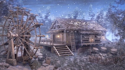 4k 治愈冬季小木屋