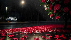 雨中街边玫瑰