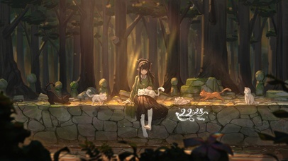 4k 唯美森林古装少女与猫咪