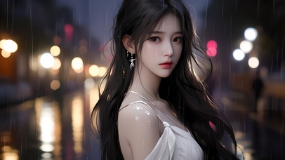 唯美星光长发少女