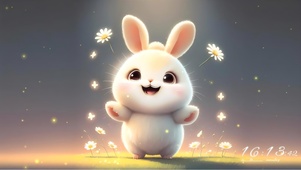 可爱花朵兔兔