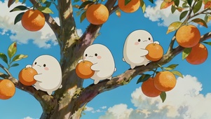 可爱小白心想事橙