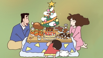 蜡笔小新一家人聚餐