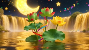 金色流光荷花