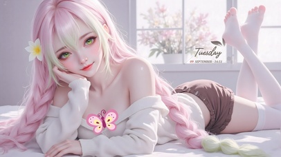 可爱长辫子女孩