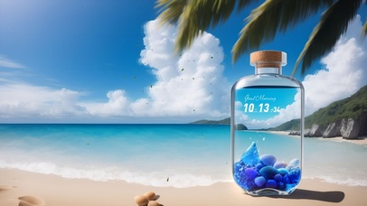 唯美海边许愿瓶