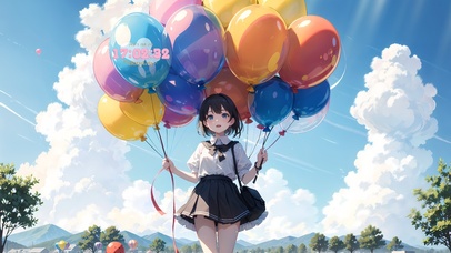 4k可爱气球女孩