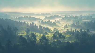 绿色护眼山坡树林
