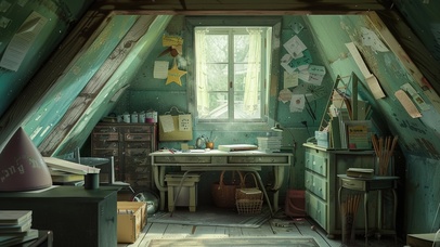 阁楼上的小书房