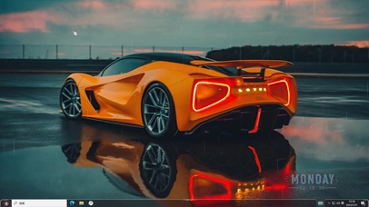 雨中超跑—【主题桌面】