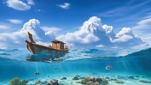 海中小船