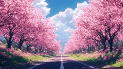 春天大自然风景桃花林04