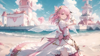 白羽粉发小精灵