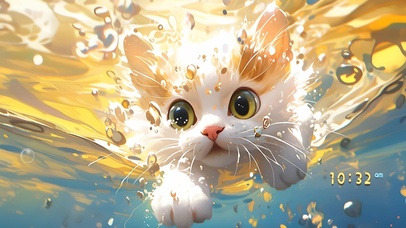 水底可爱小猫咪