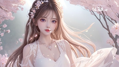 唯美甜美樱花女孩